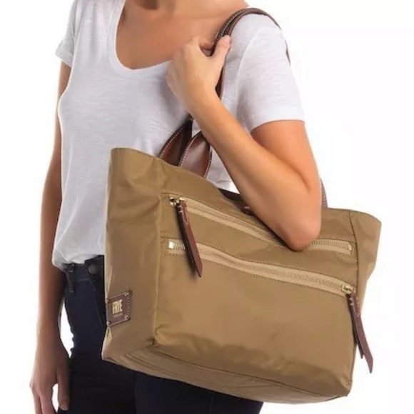 Frye Handbags - NWT-Frye Ivy Leather Nylon Tan Tote